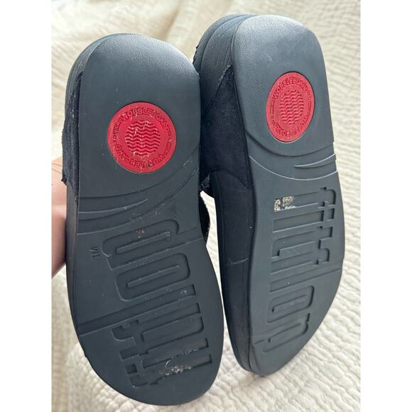 Fit Flop Suede and Jewel Platform Thong Sandal Navy Size 7 - Picture 6 of 8